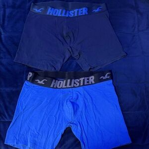 Hollister Men's Black and Bright Blue Boxer Briefs